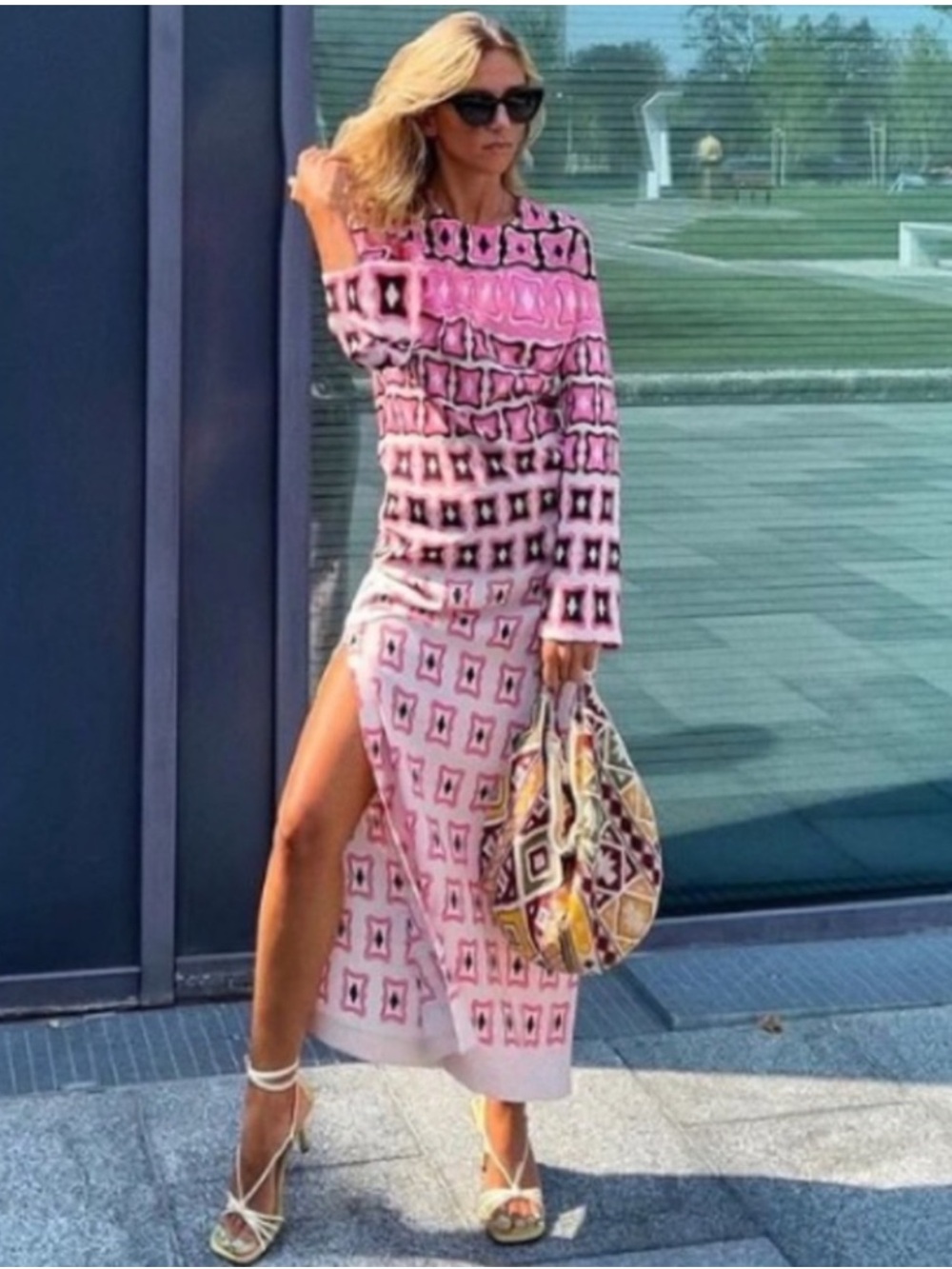 Zara Printed Midi Dress